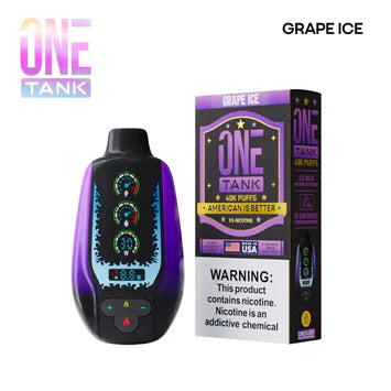 Grape Ice - One Tank 40K disposable vape packaging